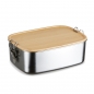 Preview: Lunch Box Edelstahl mit Bambusdeckel & Verschluss