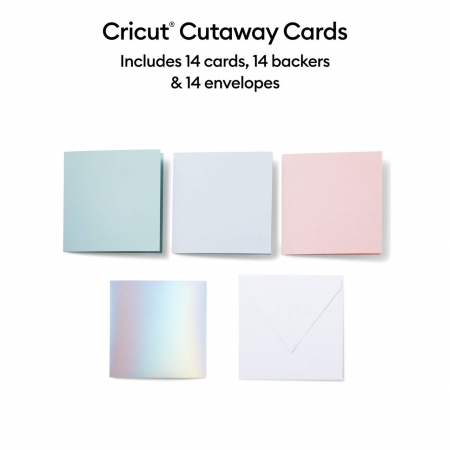 Cricut Cutaway Cards, Pastel Sampler, 14 Karten, 12,1cm x 12,1cm (S40)