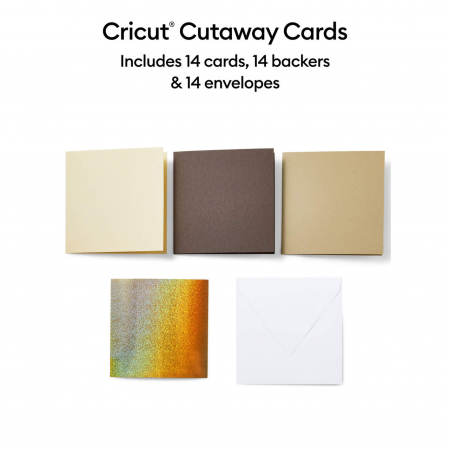 Cricut Cutaway Cards, Neutrals Sampler, 14 Karten, 12,1cm x 12,1cm (S40)
