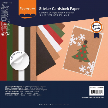 Florence Sticker Cardstock Papier 216g Smooth (Weihnachten)