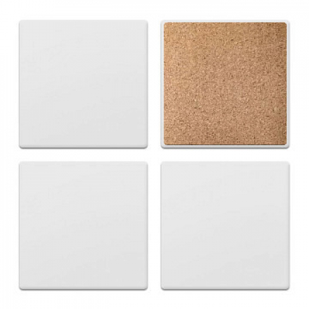 plottiX - Sublimations-Keramikuntersetzer - Quadratisch - 10 x 10cm - 4er Pack