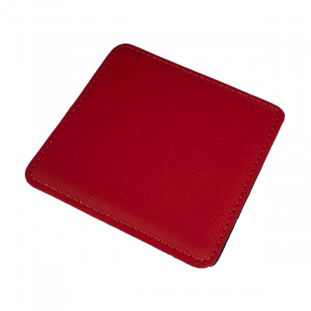 Laser Untersetzer aus Kunstleder 100 x 100 mm *Rot