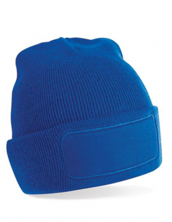 Beanie Bright Royal / Baumwoll-Twill-Patch