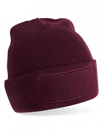 Beanie Burgundy / Baumwoll-Twill-Patch