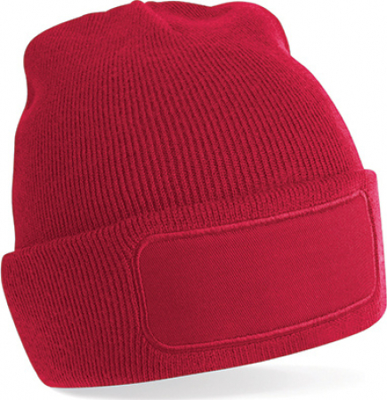 Beanie Classic Red / Baumwoll-Twill-Patch