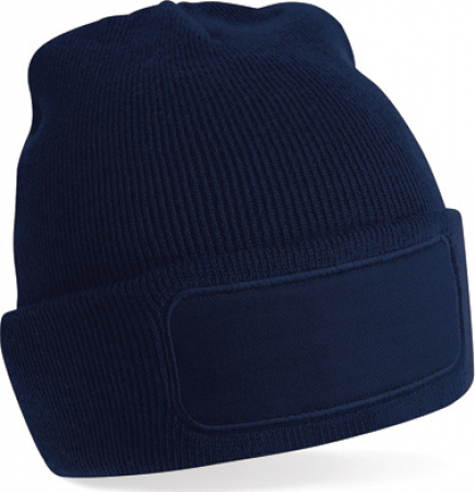 Beanie French Navy / Baumwoll-Twill-Patch