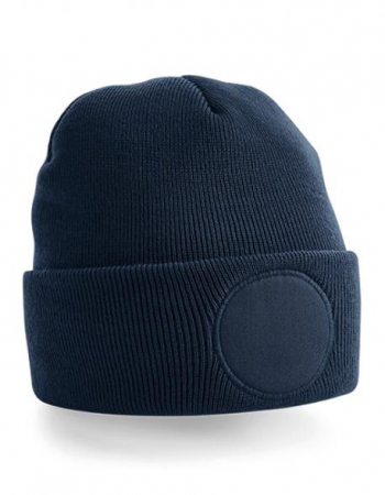 Beanie French Navy / Baumwoll-Twill-Patch *rund*