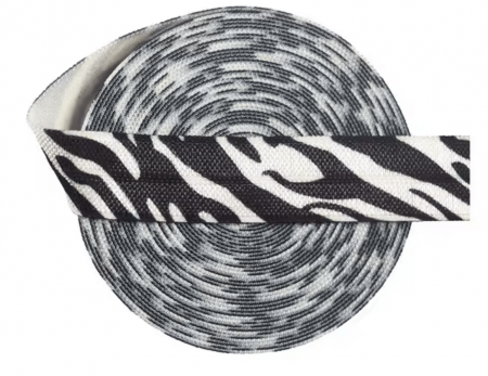 Gummiband 2m x 15mm *Black Zebra Stripe*