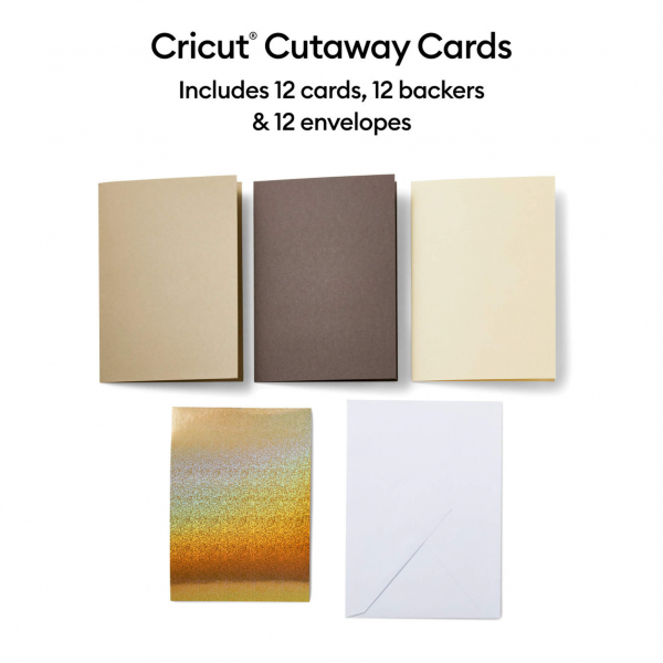 Cricut Cutaway Cards, Neutrals Sampler, 12 Karten, 12,1cm x 16,8cm (R40)
