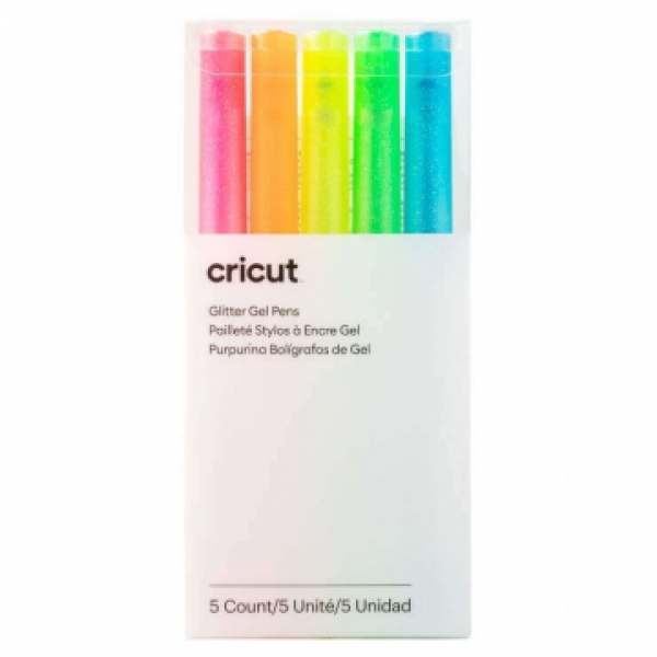 Cricut Glitzer-Gelstifte 0,8 mm, Neonfarben (5 Stk.)