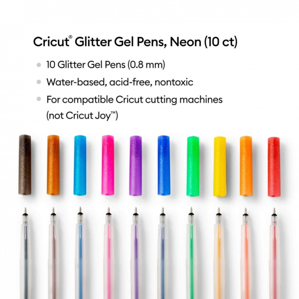 Glitzer-Gelstifte 0,8 mm, Regenbogenfarben (10 Stk.)