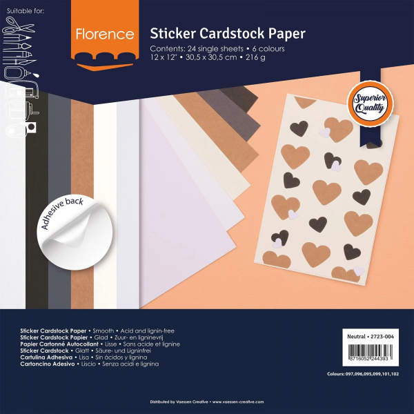 Florence Sticker Cardstock Papier 216g Smooth (Neutral)