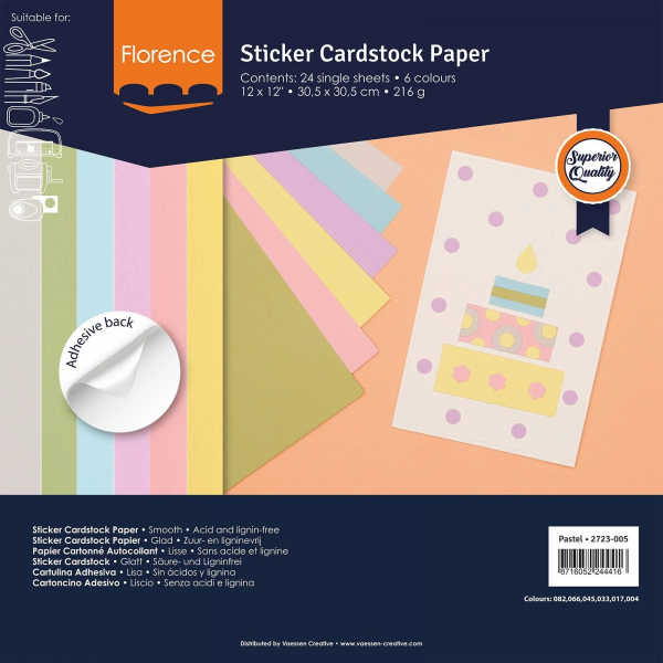 Florence Sticker Cardstock Papier 216g Smooth (Pastell)