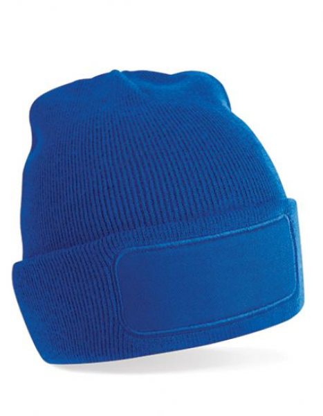 Beanie Bright Royal / Baumwoll-Twill-Patch