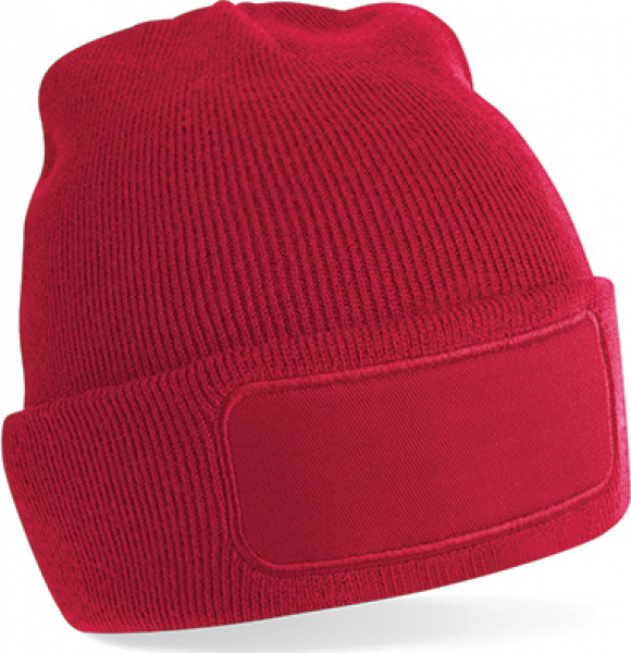 Beanie Classic Red / Baumwoll-Twill-Patch