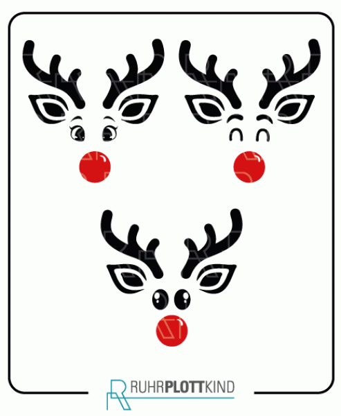 Plotterdatei Rudolph - Gesicht