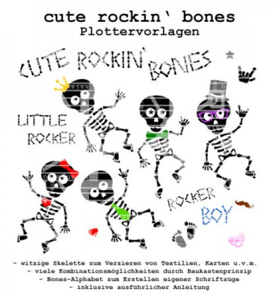 Plotterdatei "cute rockin' bones - Halloween"