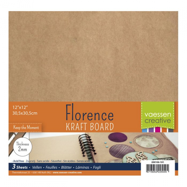 Florence • Kraftkarton 2mm 30,5x30,5cm 3Stück