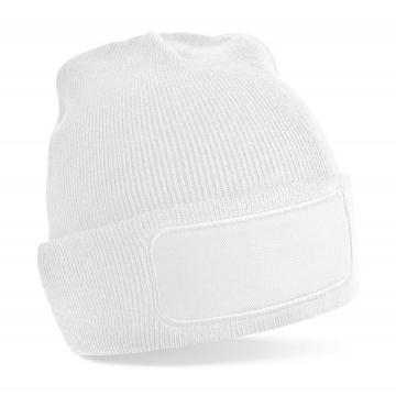 Beanie White / Baumwoll-Twill-Patch
