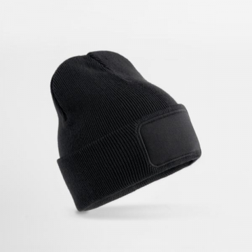 Kids Original Beanie Black / Baumwoll-Twill-Patch